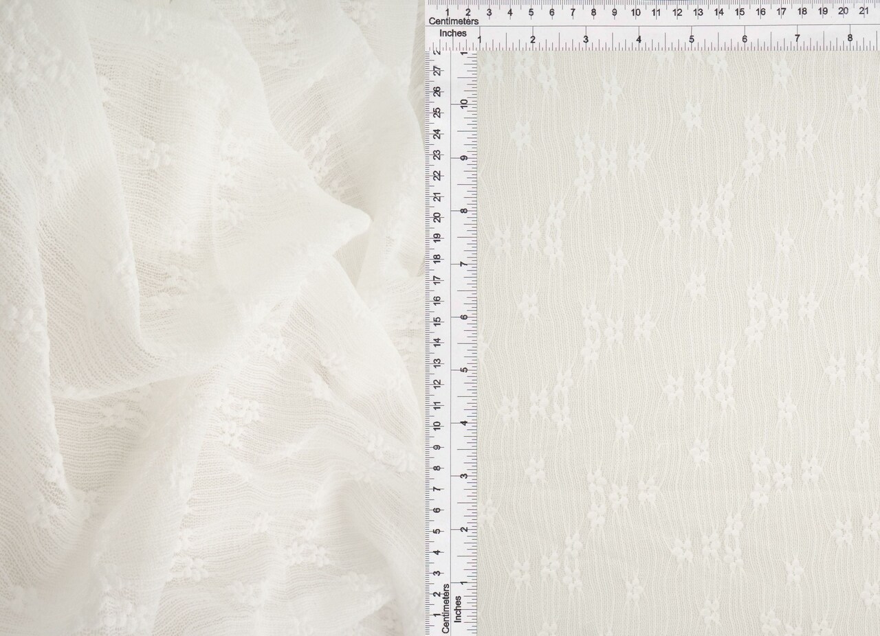 1 Yard Ditsy Bubble Lace Fabric, Soft Stretch Material 92% Nylon 8% Spandex, 51/52" wide for Dressmaking and Costumes